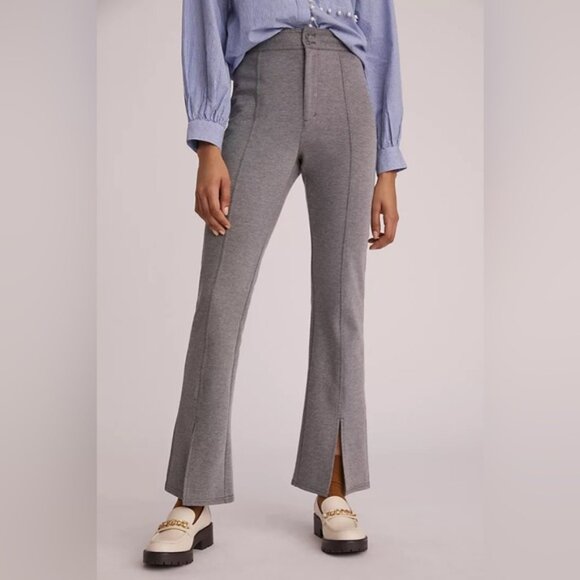 Maeve Gray Seamed Flare Pants - Picture 1 of 13